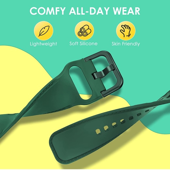 Sport Band Compatible for Apple Watch Band 45mm,Series7 with 2 Pack Hard PC Case - Picture 6 of 10